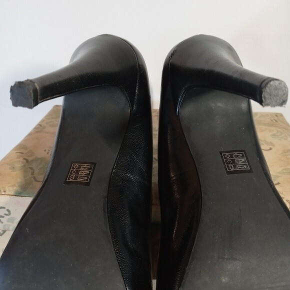 Michael Aphrodite Blk Leather Stilletto Heel sz 8 - Picture 10 of 16